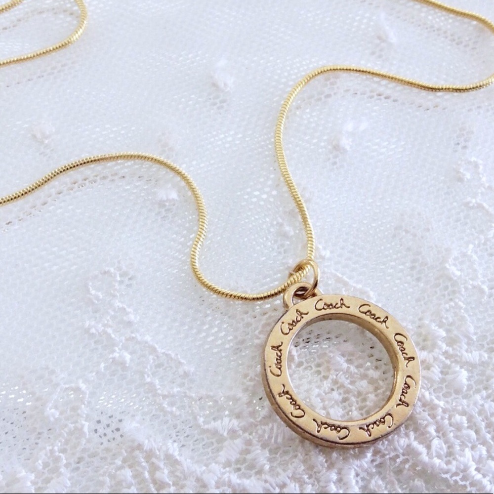 REVERSIBLE! Coach Script Logo Pave Necklace